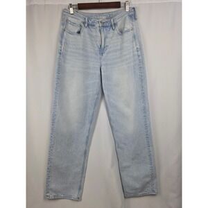 American Eagle Size 12 High Rise Straight Leg Light Wash Jeans